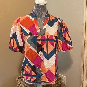 THML Multicolor Geometric Blouse